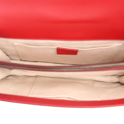 Gucci Calfskin Medium Cat Lock Top Handle Bag Red 5 of 10