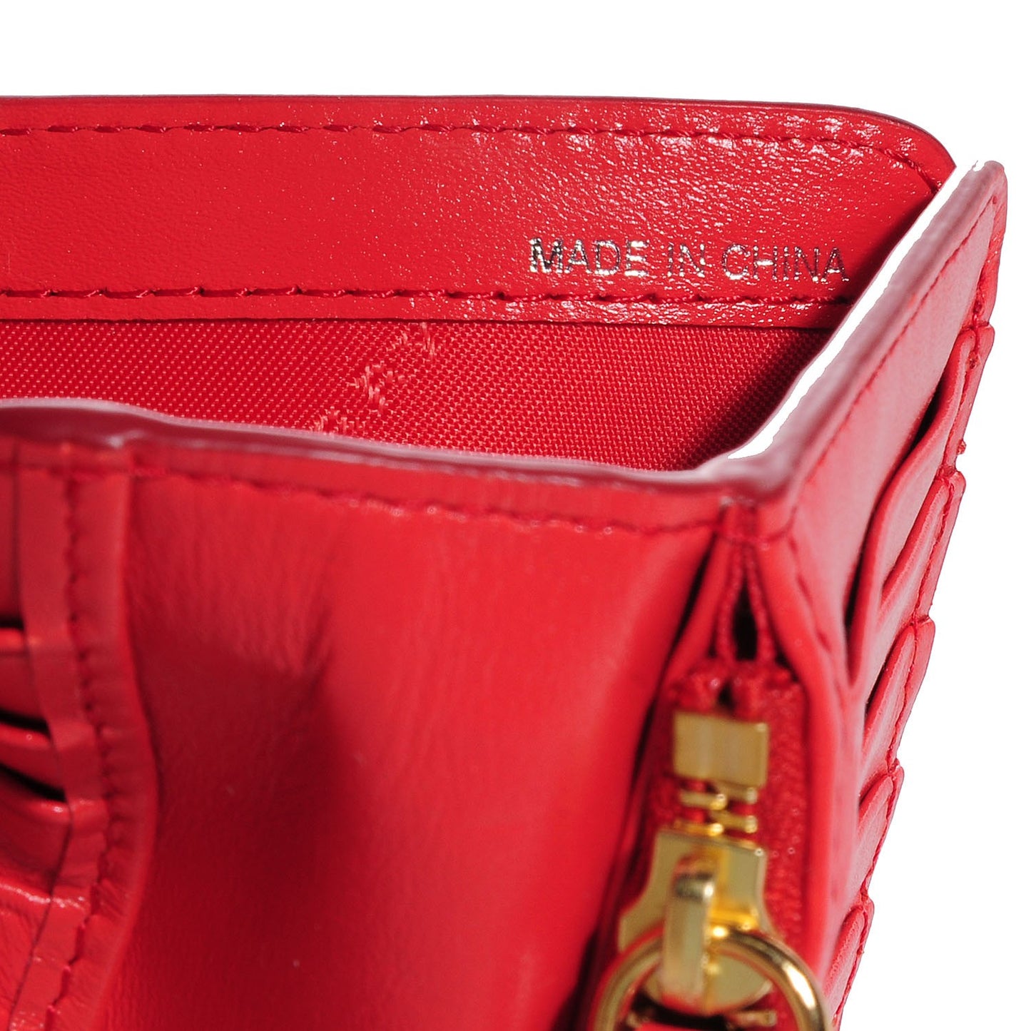 Haymarket Check Leather Continental Wallet Coral Red