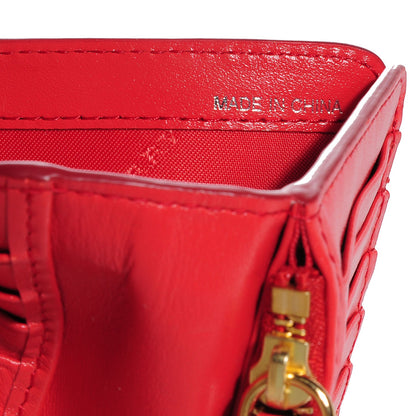 Burberry Haymarket Check Leather Continental Wallet Coral Red 8 of 9