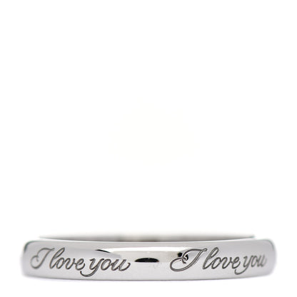 Tiffany Platinum Notes I Love You Narrow Ring 55 7.25 3 of 4