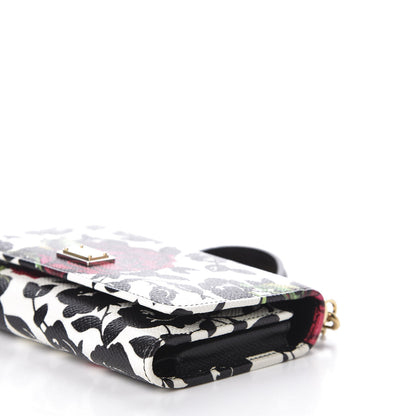 Dolce & Gabbana Dauphine Flower Printed Wallet On Chain Black White 6 of 10
