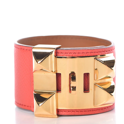 Hermes Epsom Collier de Chien CDC Bracelet L Rose Jaipur 3 of 7