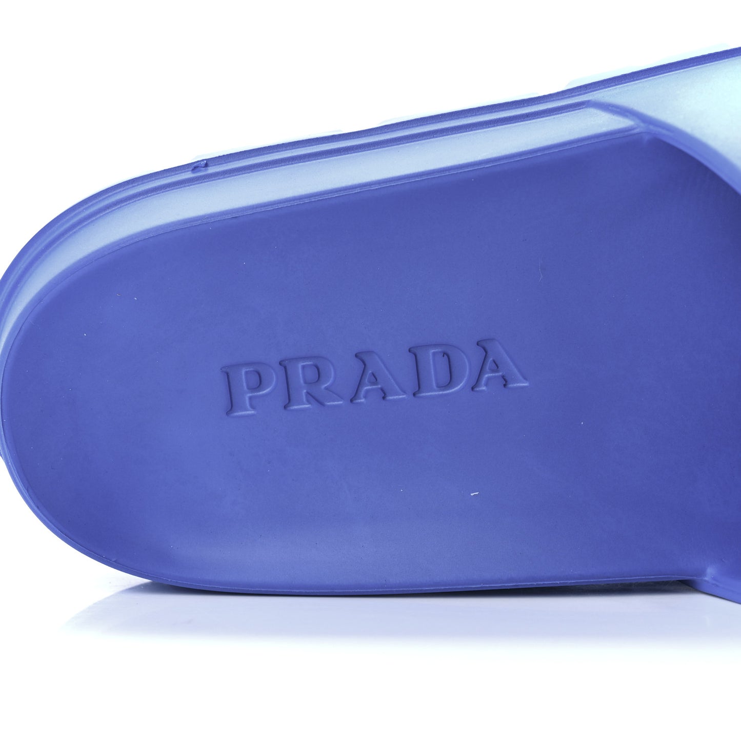 EVA Rubber Triangle Logo Embossed Womens Lug Sole 20mm Slide Sandals 37 Azzurro