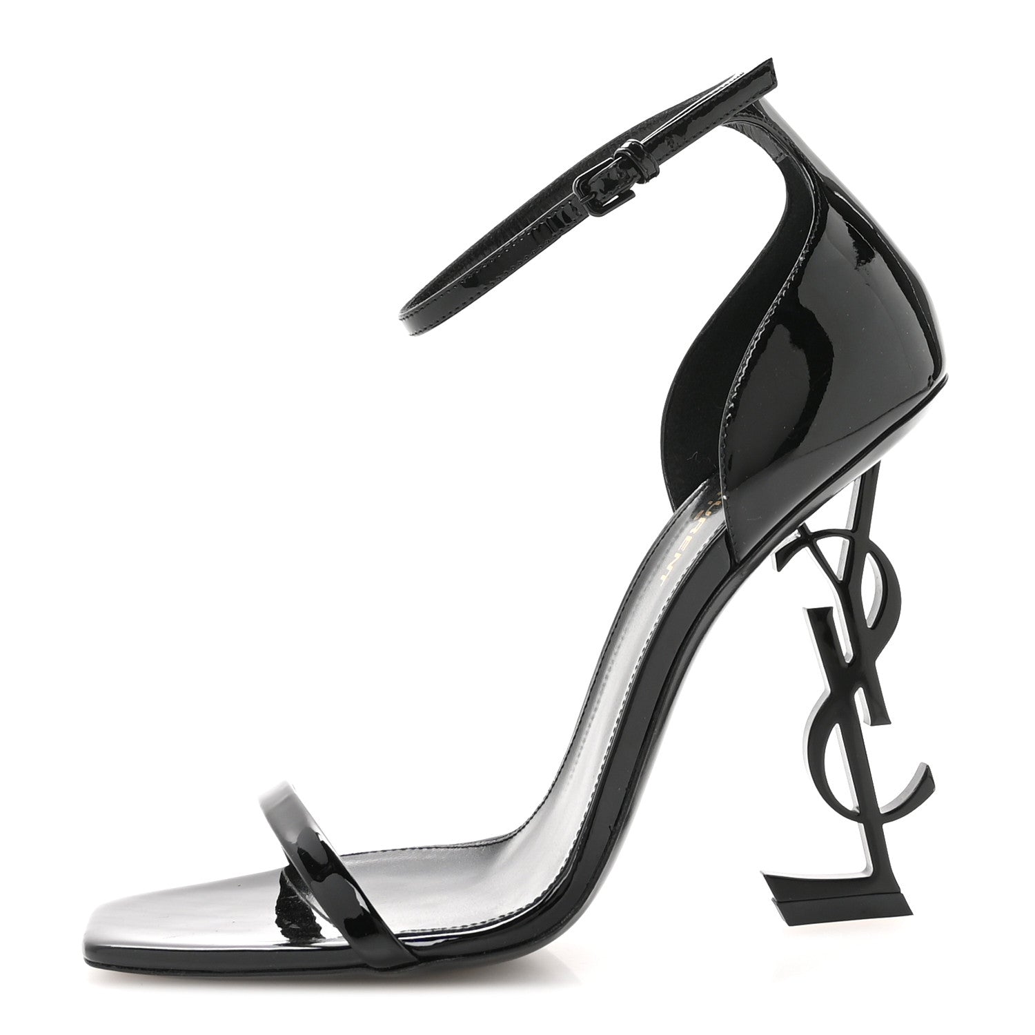 Saint Laurent Patent Calfskin Opyum 110 Sandals 39 Black 1 of 9