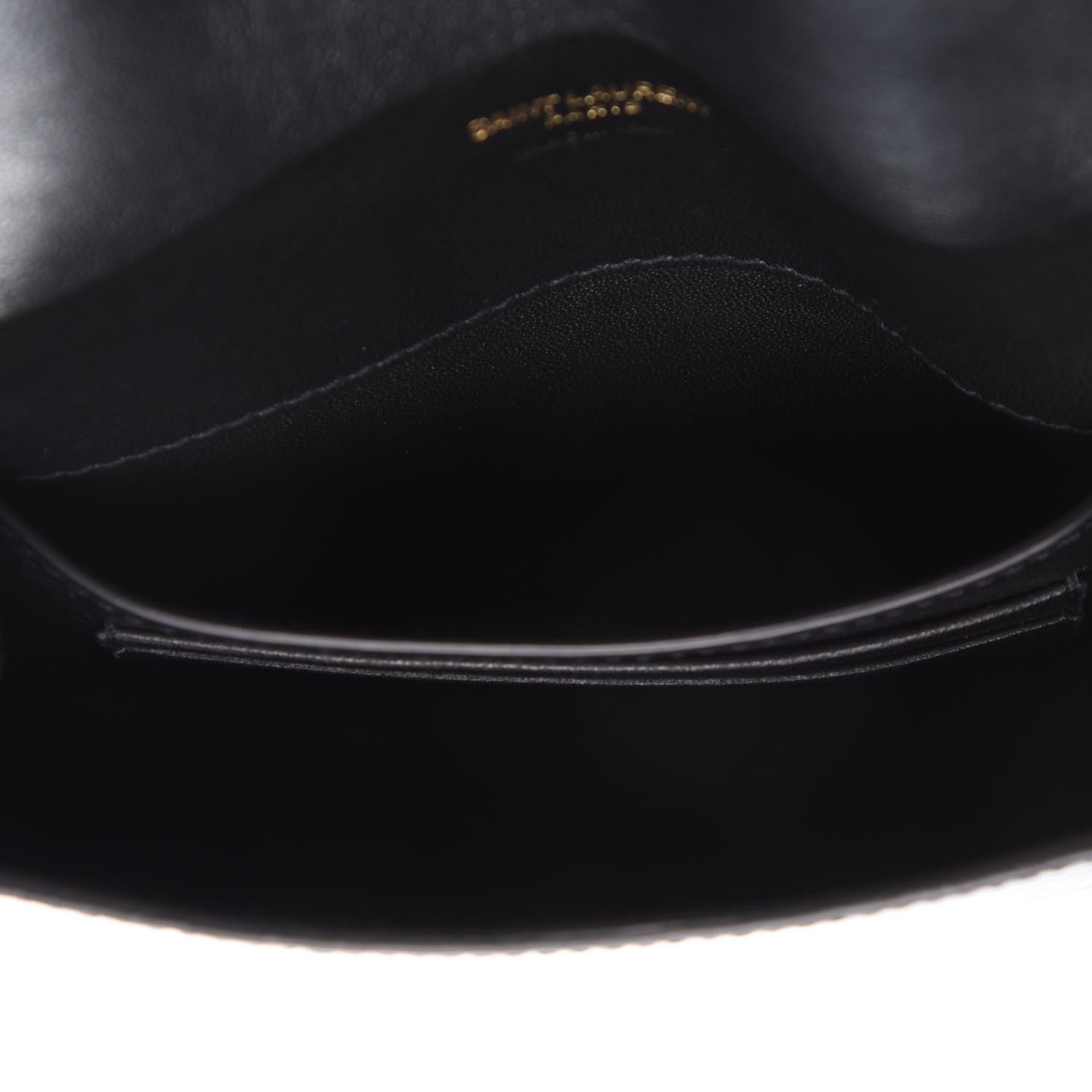 Saint Laurent Calfskin Crocodile Embossed Envelope Belt Bag Black 4 of 10