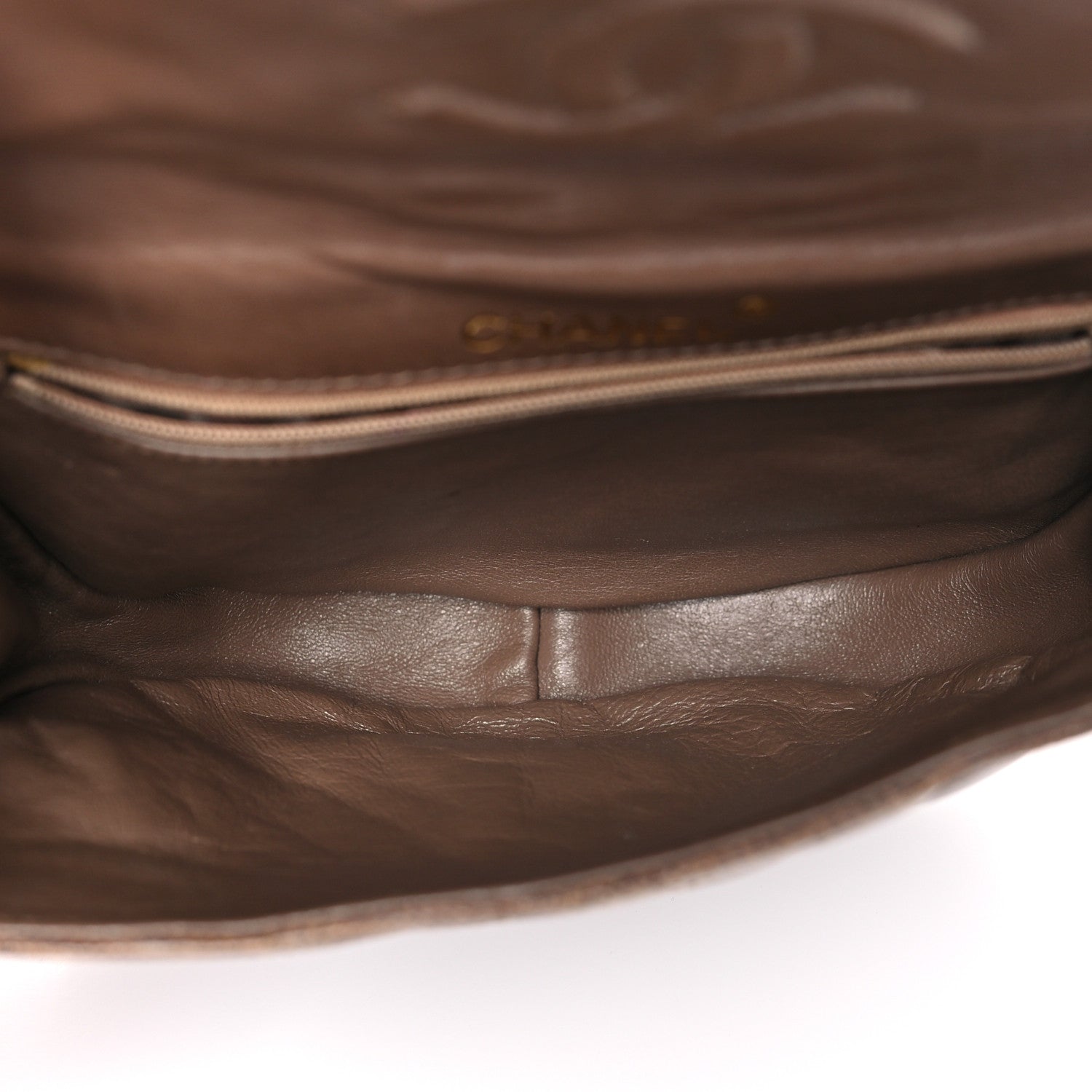 Chanel Lizard Quilted Rope Half Moon Clutch Dark Brown 5 of 11