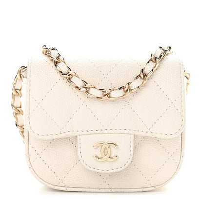 Chanel Caviar Quilted Mini Clutch With Chain White 1 of 12