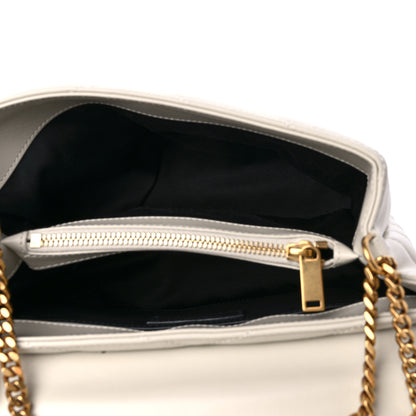 Saint Laurent Calfskin Y Quilted Monogram Small Loulou Chain Satchel Blanc Vintage 5 of 10