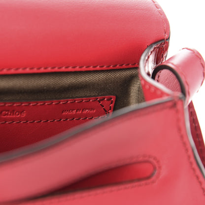 Chloe Calfskin Crocodile Embossed Mini Marcie Round Crossbody Bag Dusky Red 7 of 10