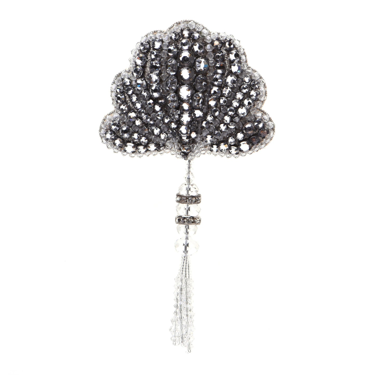 Crystal Shell Brooch Silver