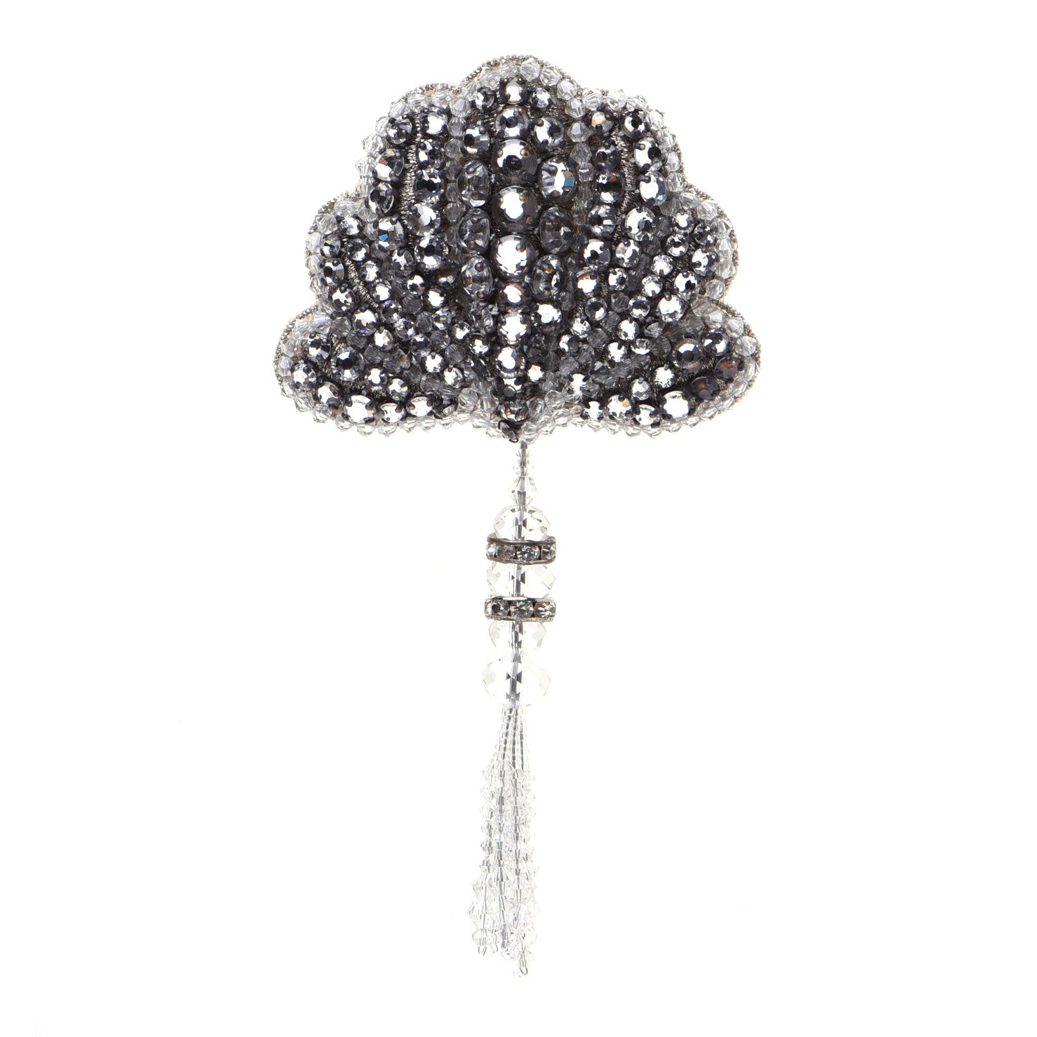 Gucci Crystal Shell Brooch Silver 1 of 8