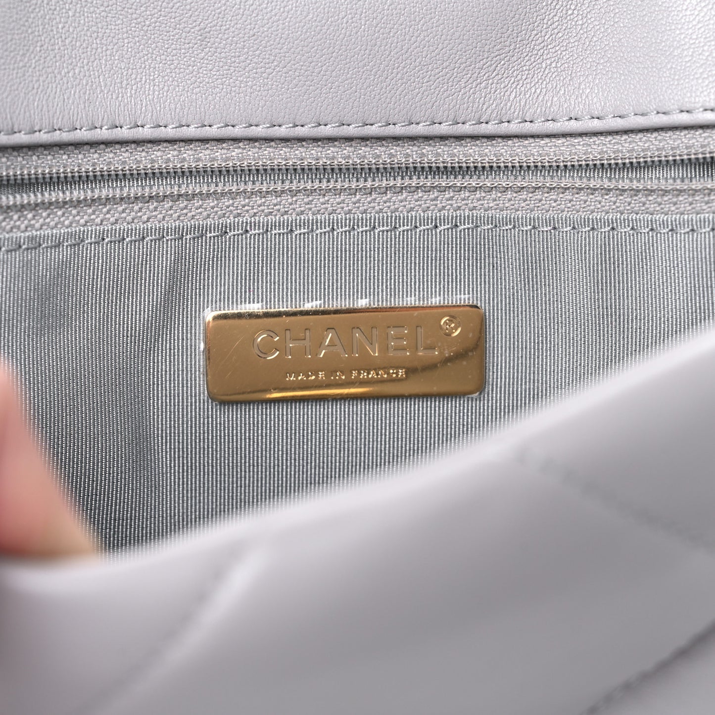 Lambskin Quilted Medium Chanel 19 Flap Grey