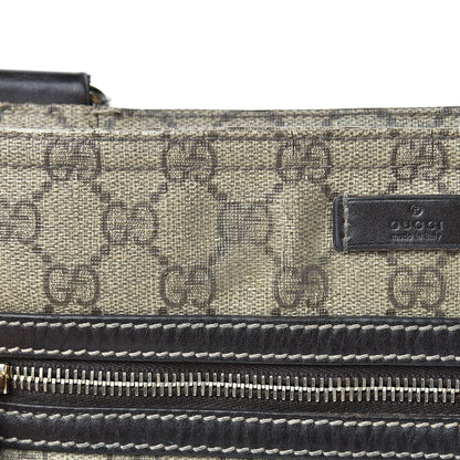Gucci GG Supreme Monogram Selleria Calfskin Small Flat Side Zip Messenger Bag Beige Ebony Cocoa Dark Chocolate 18 of 23