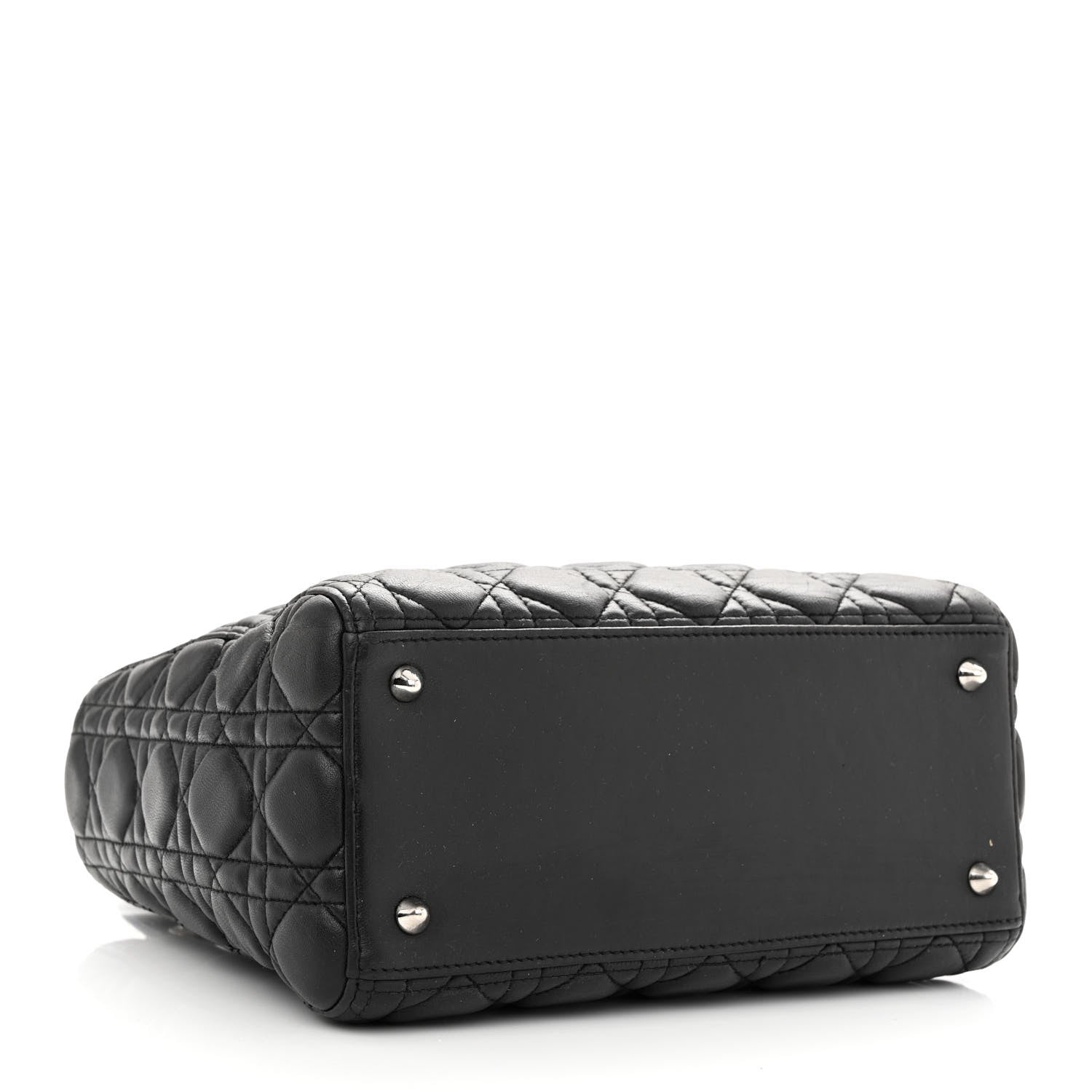 Christian Dior Lambskin Cannage Medium Lady Dior Black 3 of 10