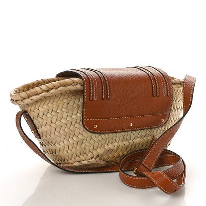 Chloe Raffia Calfskin Marcie Basket Tan 3 of 11