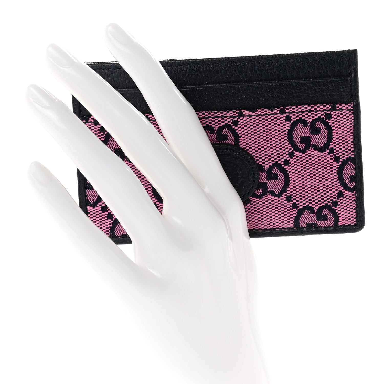Gucci Monogram Multicolor Retro Interlocking G Card Holder Pink Blue 2 of 7