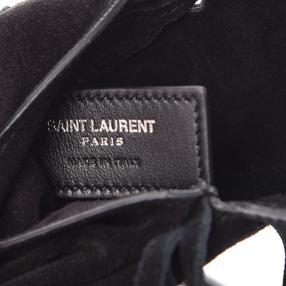 Saint Laurent Suede Fringe Toy Monogram Anita Crossbody Bag Black 7 of 9