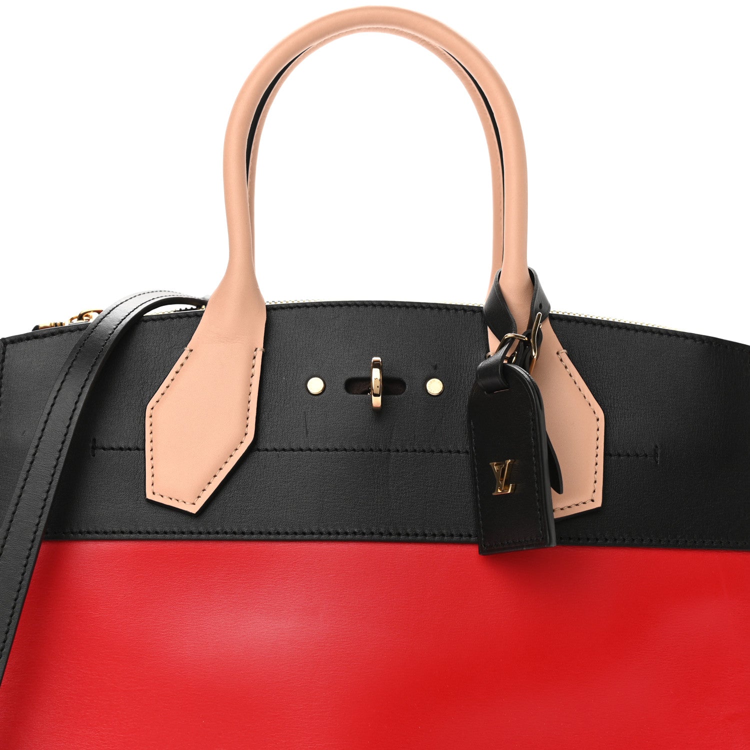 Louis Vuitton Calfskin City Steamer MM Rouge Black 10 of 10