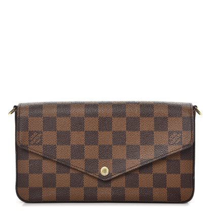 Louis Vuitton Damier Ebene Pochette Felicie Chain Wallet 1 of 8