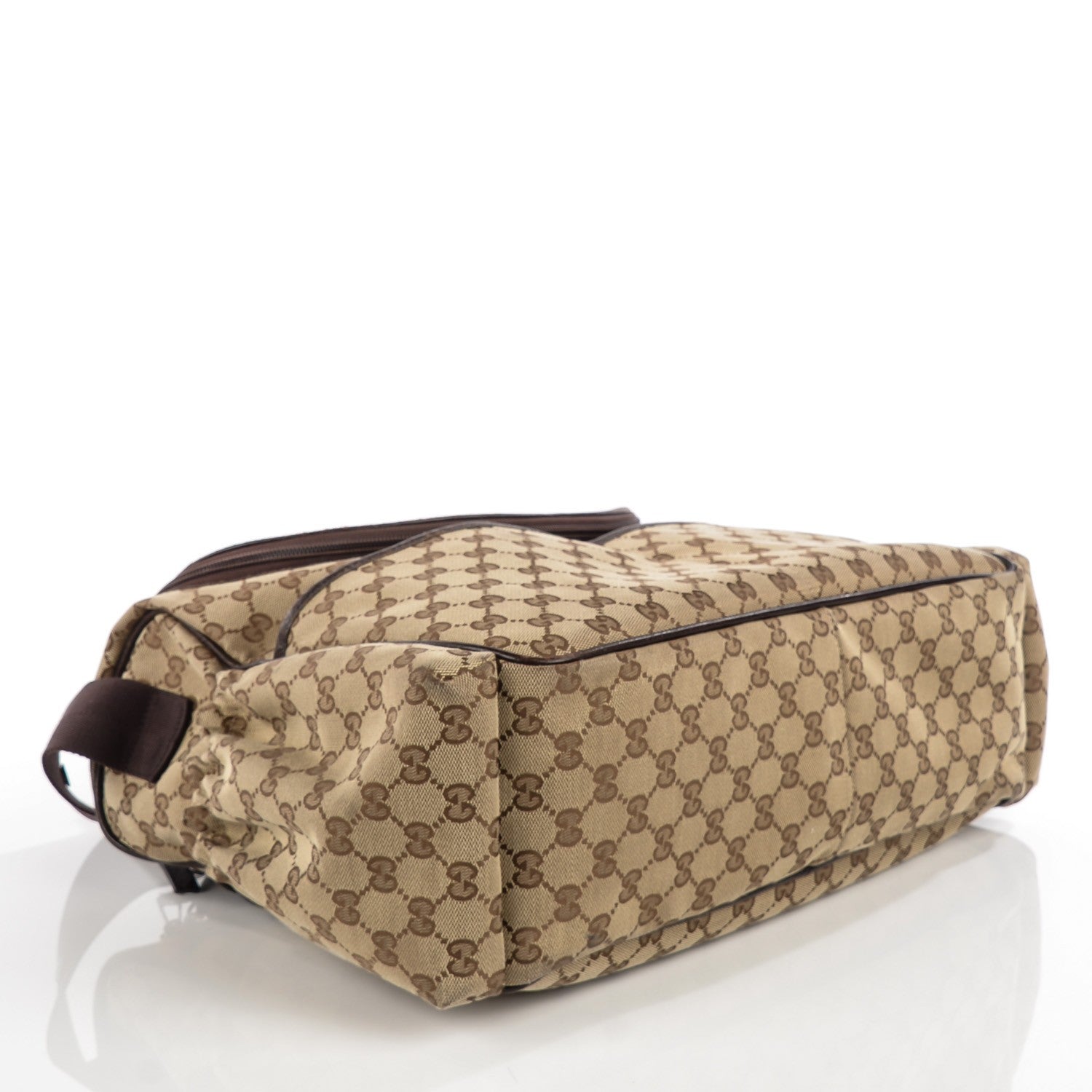Gucci Monogram Natural Pigskin Large Diaper Bag Beige Ebony Cocoa Dark Chocolate 4 of 7