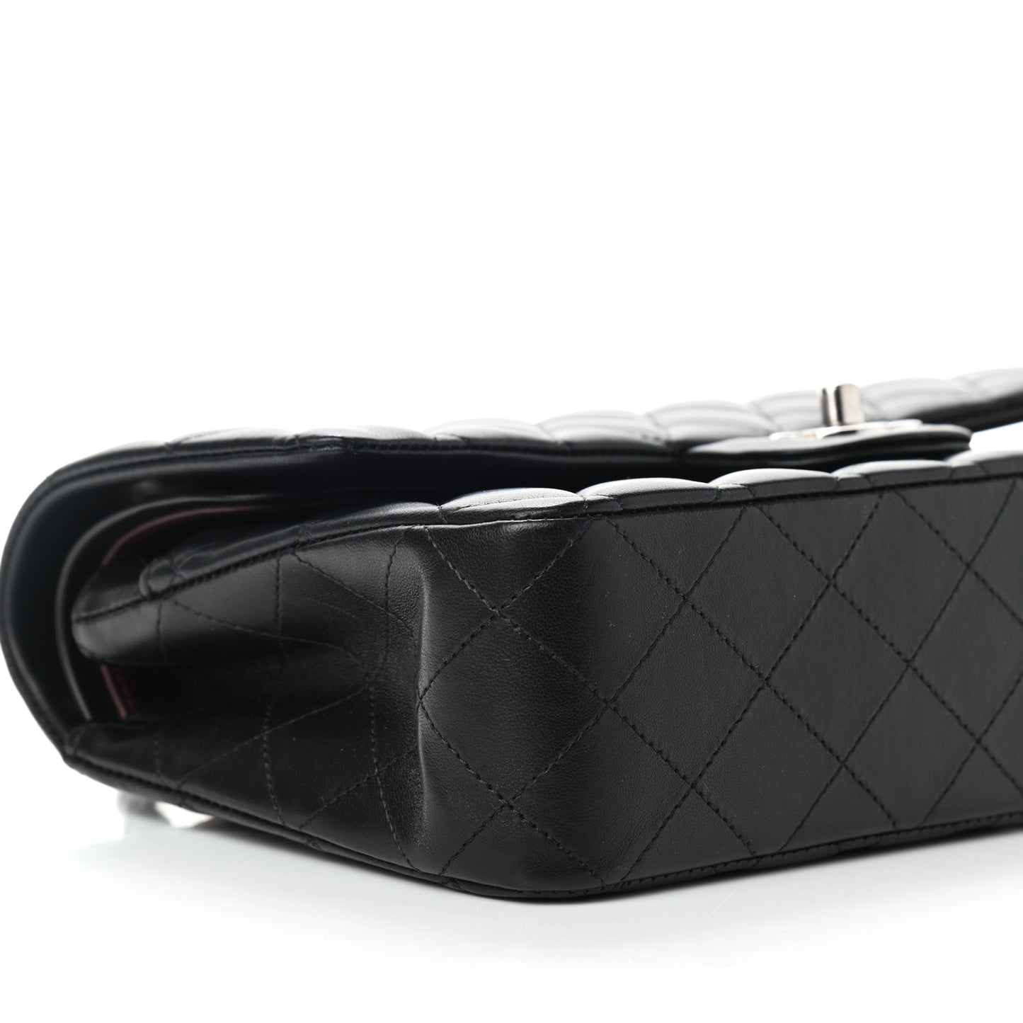 Lambskin Quilted Medium Double Flap Black