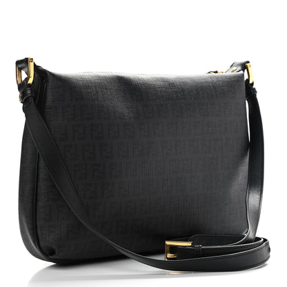 Fendi Zucchino Spalmati Vitello Messenger Bag Black 3 of 24