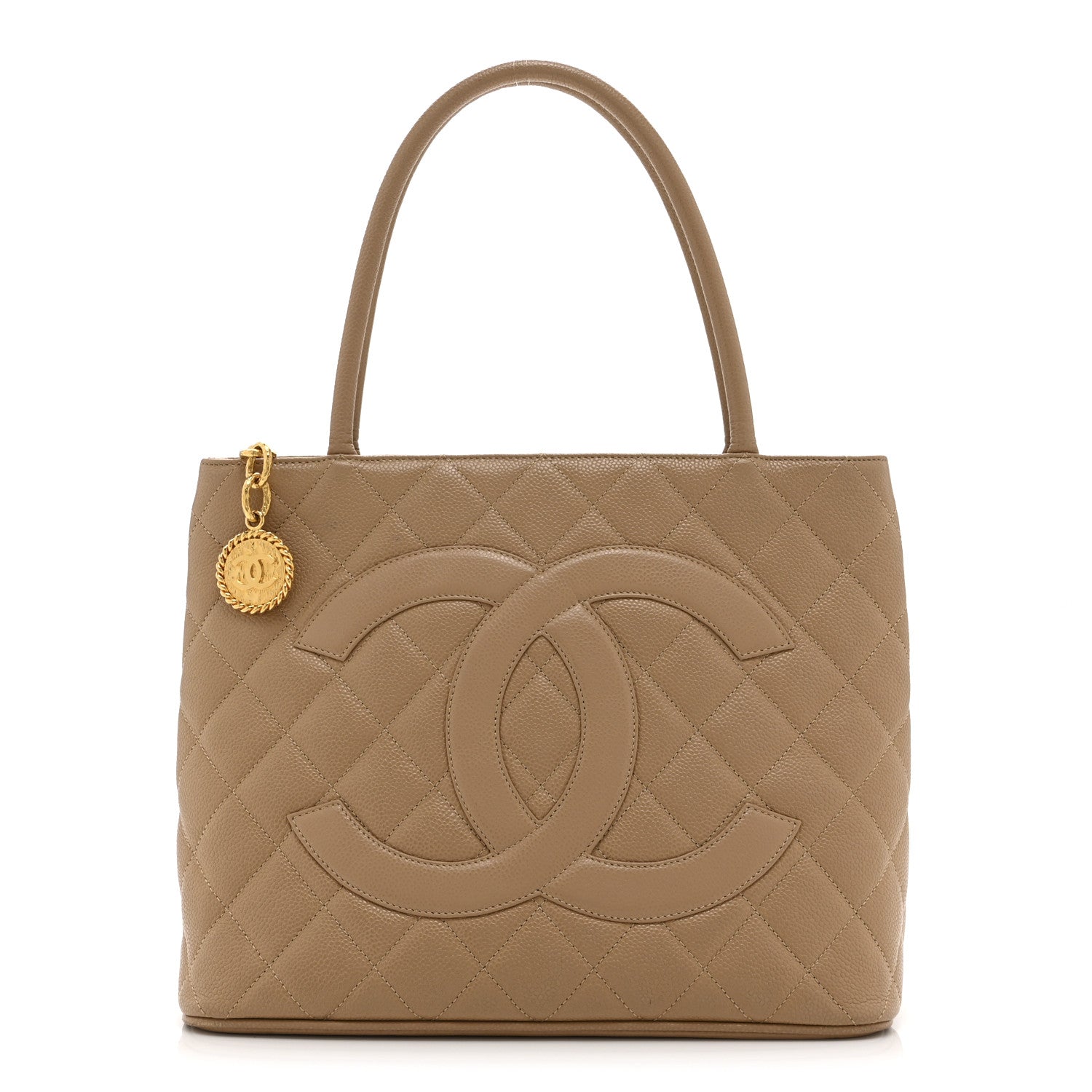 Chanel Caviar Quilted Medallion Tote Beige 1 of 10