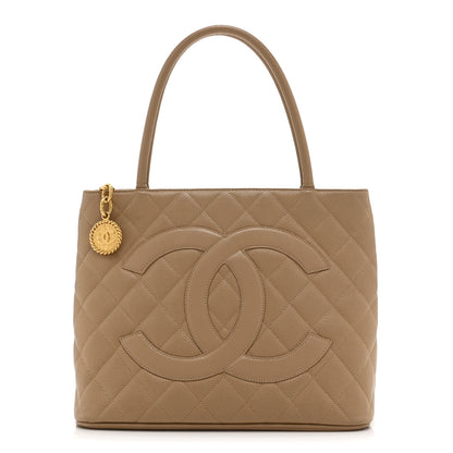 Chanel Caviar Quilted Medallion Tote Beige 1 of 10
