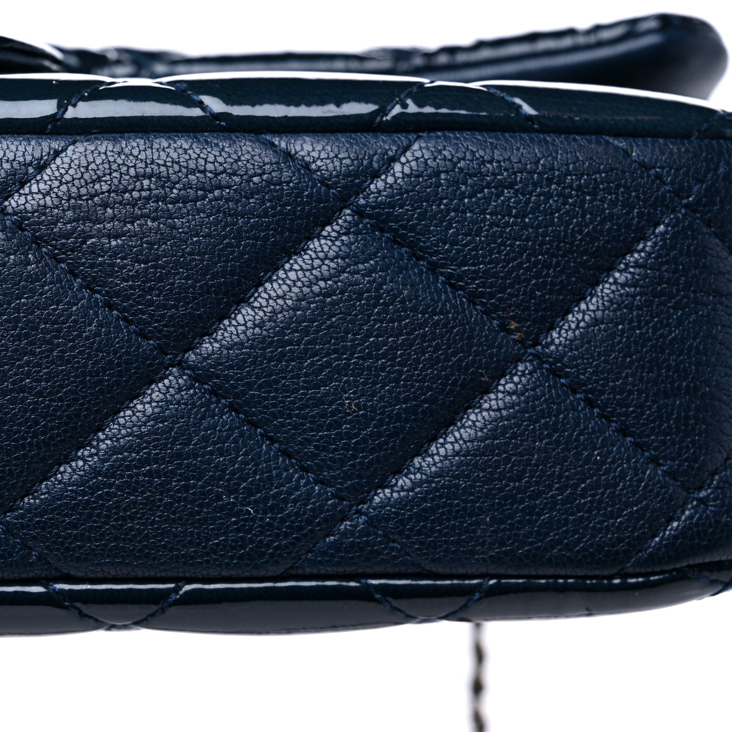 Chanel Patent Goatskin Quilted Medium CC Eyelet Flap Blue 11 of 11