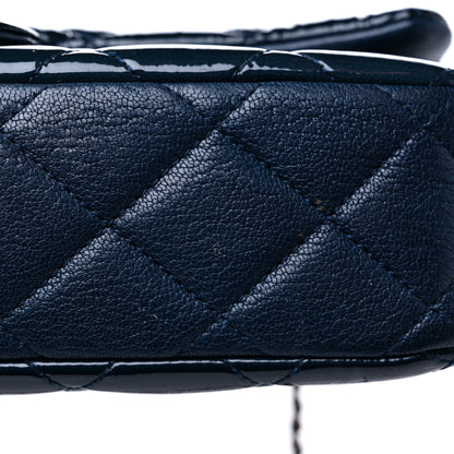 Chanel Patent Goatskin Quilted Medium CC Eyelet Flap Blue 11 of 11