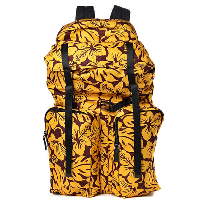Prada Nylon Hibiscus Print Double Buckle Backpack Zafferano 1 of 12