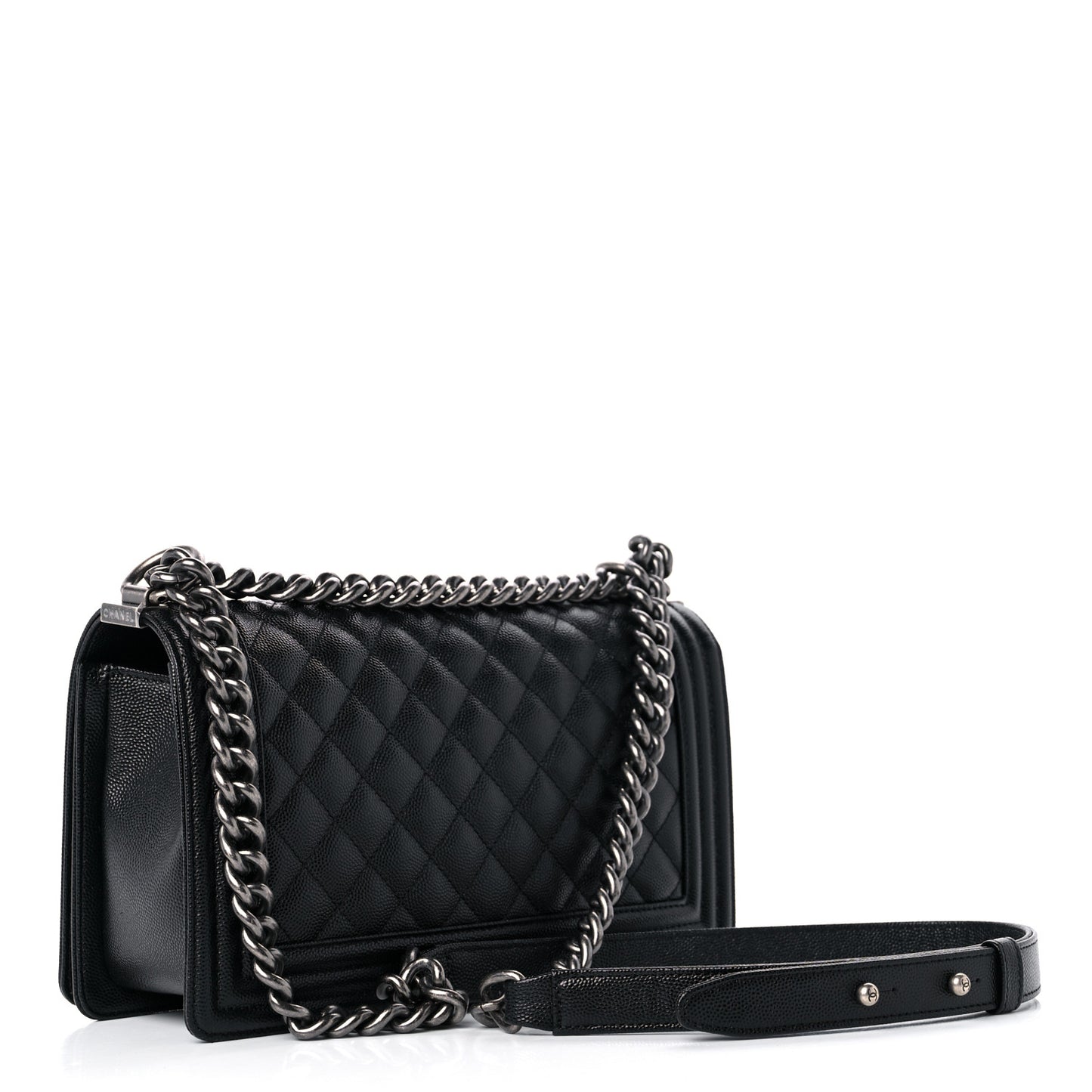 Caviar Quilted Medium Boy Flap Black