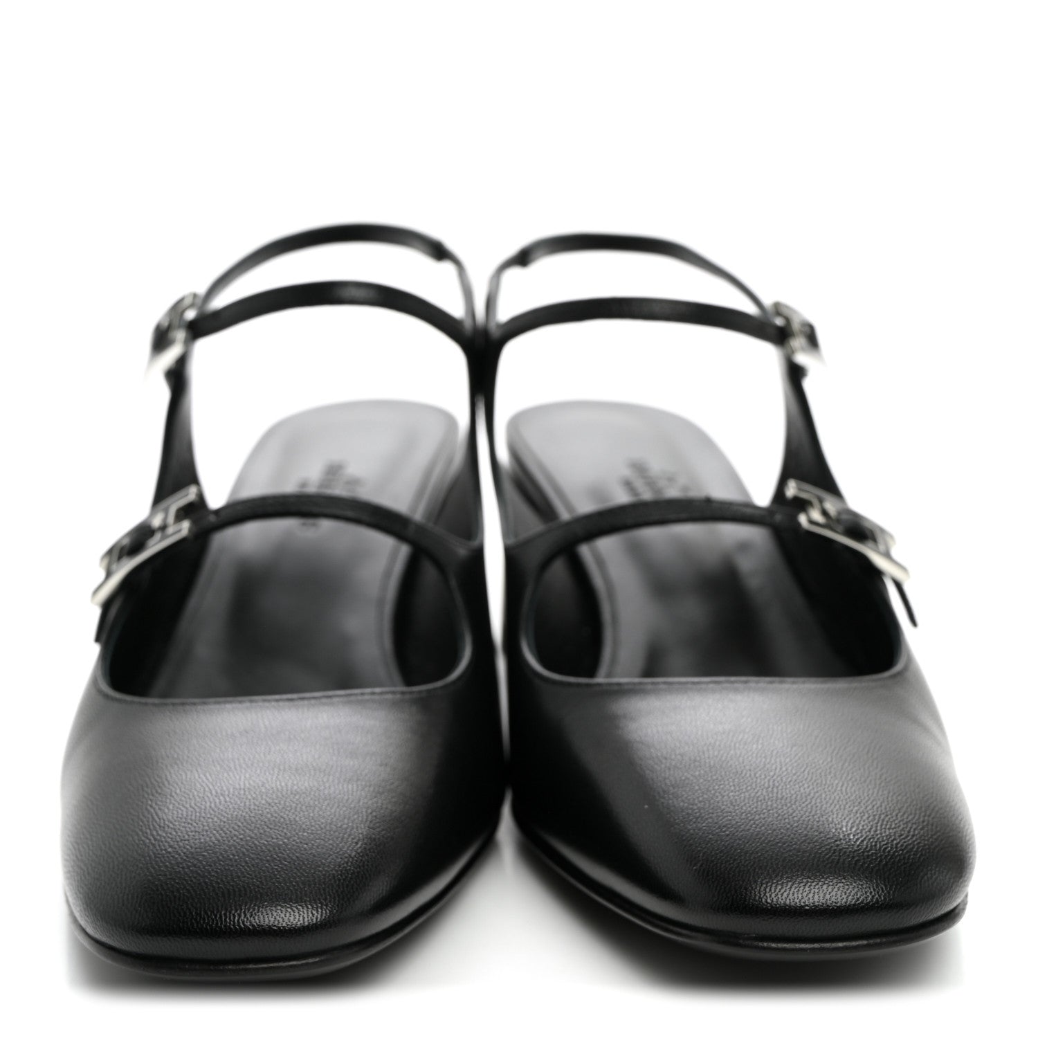Hermes Goatskin Jackie 50 Pumps 37 Black 4 of 8