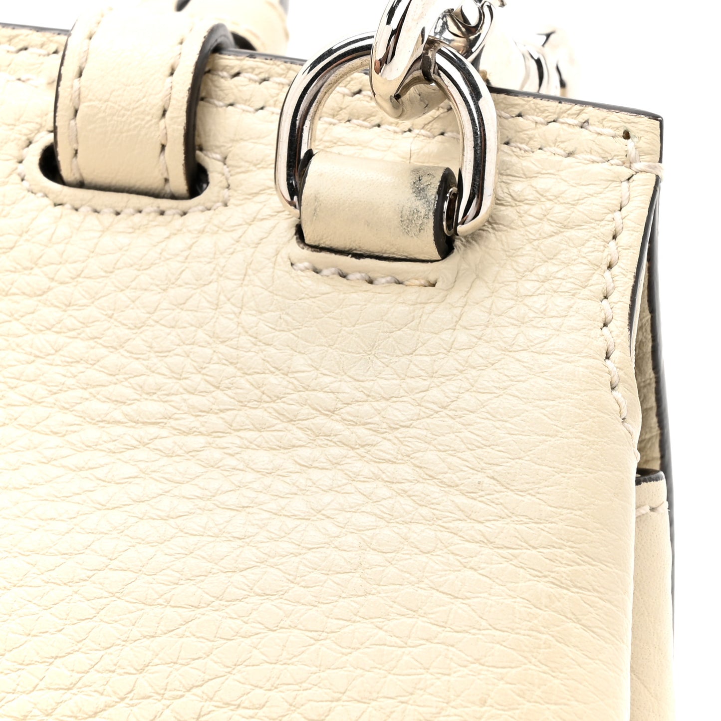 Cellarius Calfskin Small Bamboo Daily Top Handle Bag Mystic White