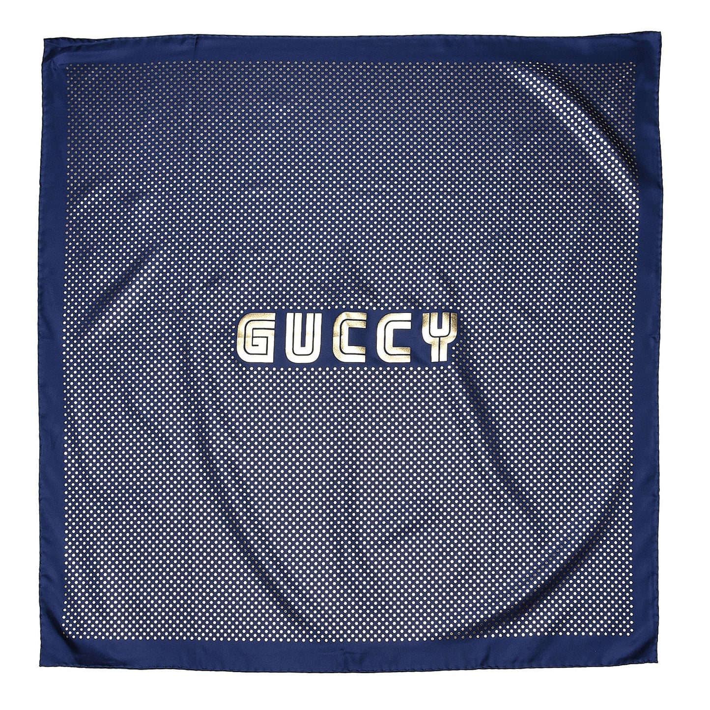 X SEGA Silk Twill GUCCY Stars Square Scarf Sapphire