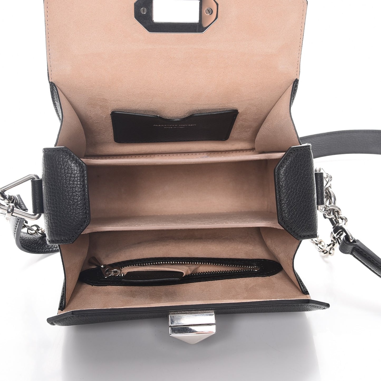 Fine Grain Goatskin Box Shoulder Bag 19 Black