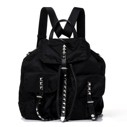 Prada Nylon New Vela Studded Backpack Black 1 of 18