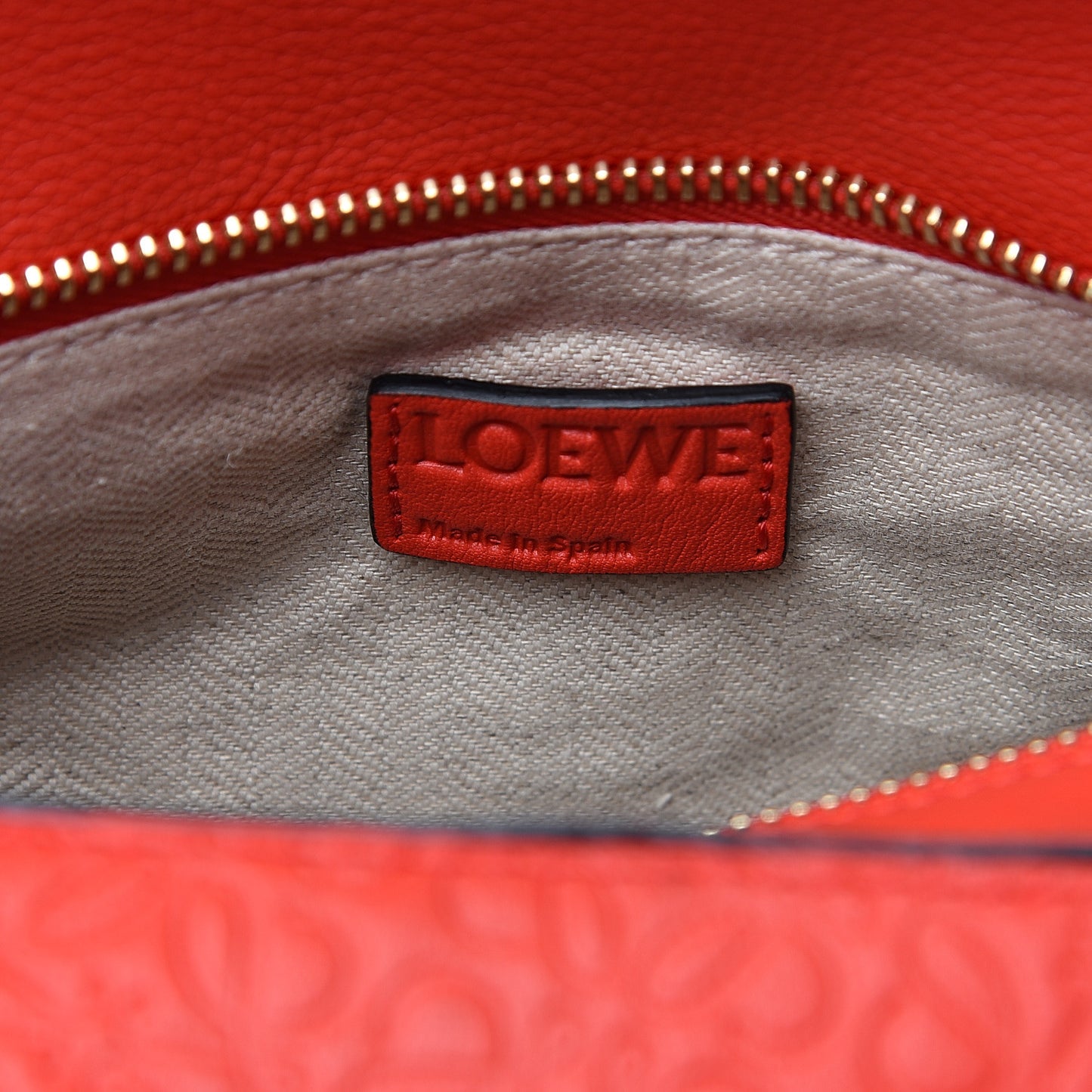 Calfskin Embossed Small Puzzle Bag Red