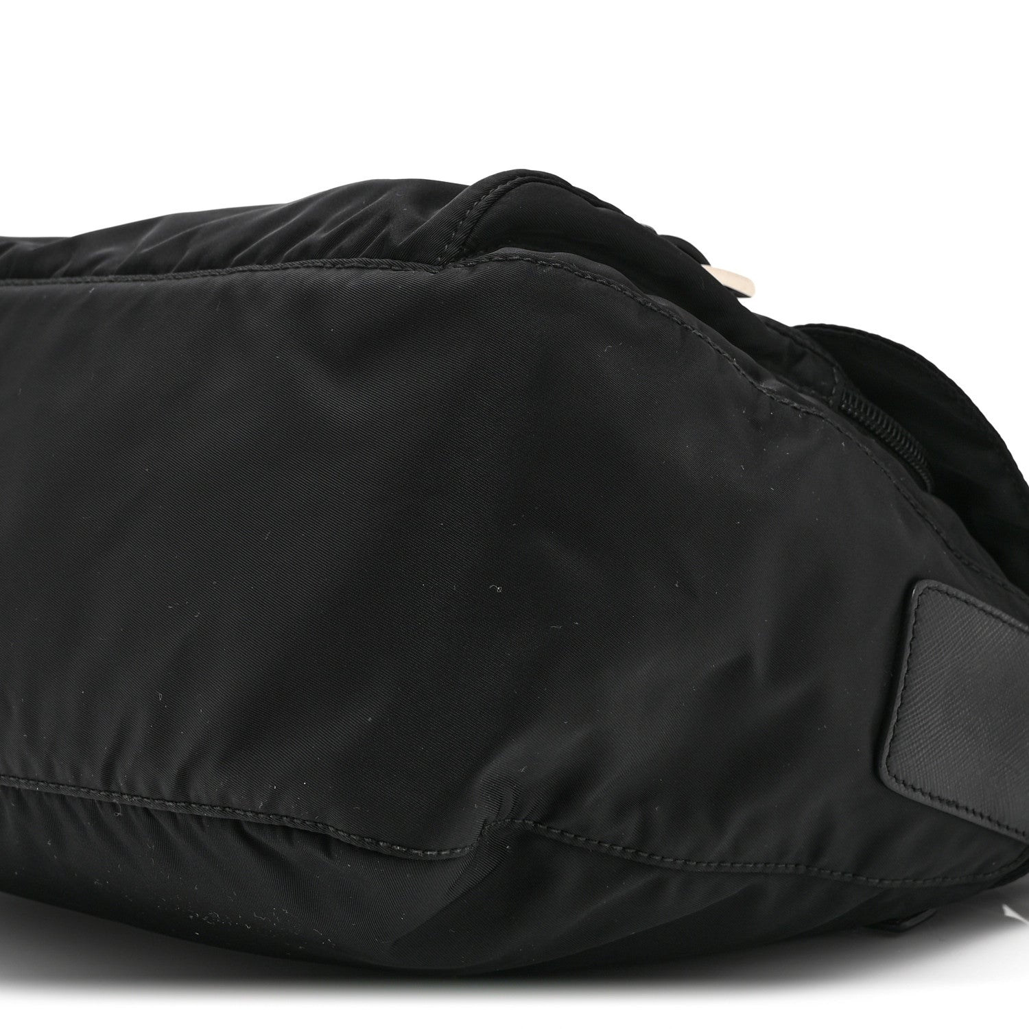 Prada Re-Nylon Vela Saffiano Pocket Double Buckle Messenger Shoulder Bag Black 11 of 11