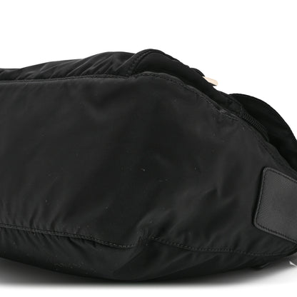 Prada Re-Nylon Vela Saffiano Pocket Double Buckle Messenger Shoulder Bag Black 11 of 11