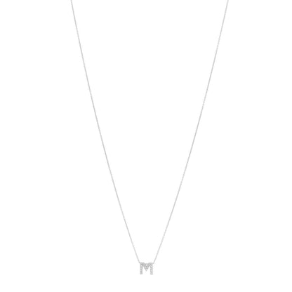 Roberto Coin 18K White Gold Diamond Love Letter M Pendant Necklace 1 of 6