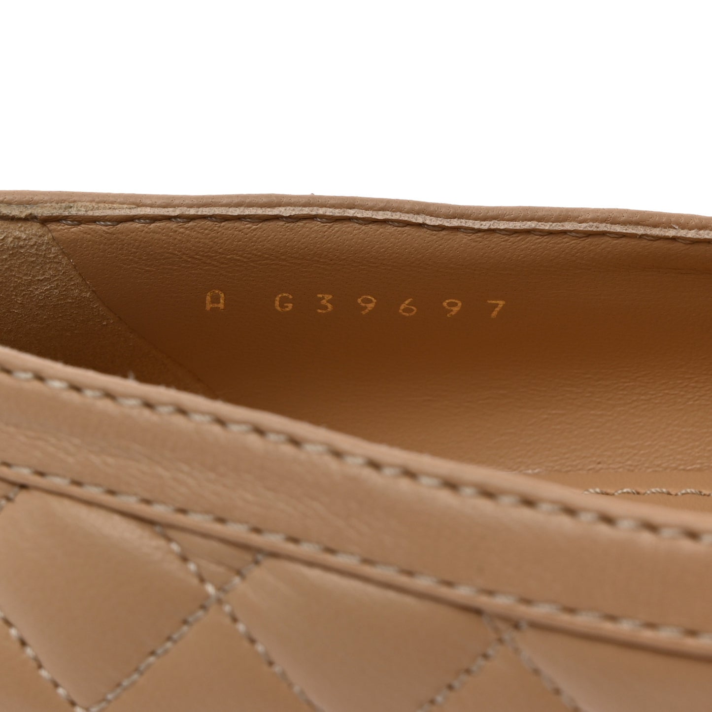 Lambskin Quilted CC Heart Loafers 38 Beige