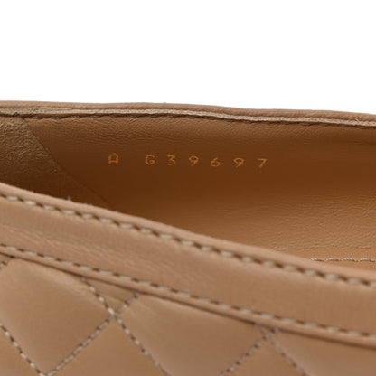Chanel Lambskin Quilted CC Heart Loafers 38 Beige 7 of 8