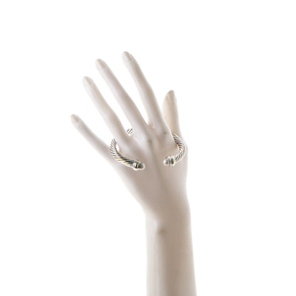 David Yurman Sterling Silver 14K Yellow Gold Pearl 7mm Cable Classics Bracelet 2 of 4