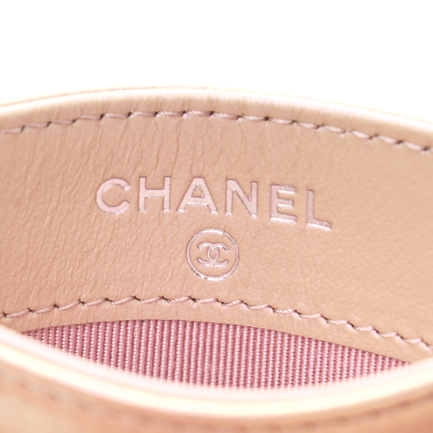 Chanel Iridescent Calfskin Quilted Card Holder Pink 6 of 8