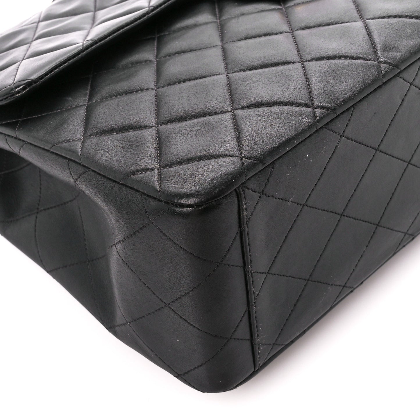 Lambskin Quilted XL Jumbo Single Flap Black