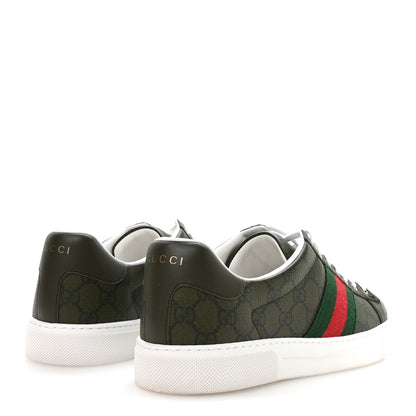 Gucci GG Supreme Monogram Web Mens New Ace Sneakers 9.5 Green 5 of 9