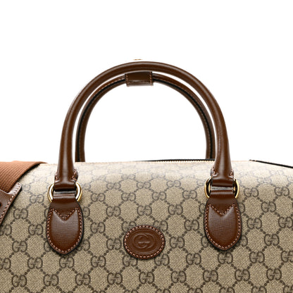 Gucci GG Supreme Monogram Azalea Calfskin Retro Interlocking G Duffle Bag Beige Ebony Brown Sugar 7 of 8