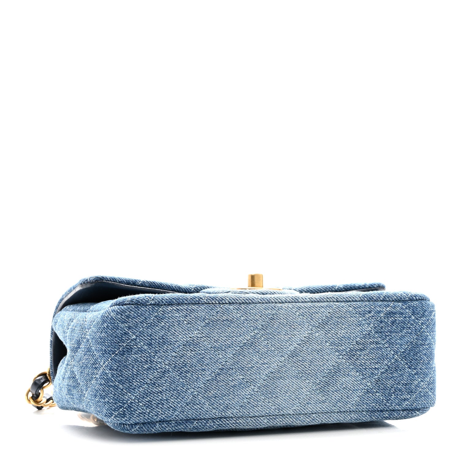 Chanel Washed Denim Quilted Mini Rectangular Flap Blue 4 of 11