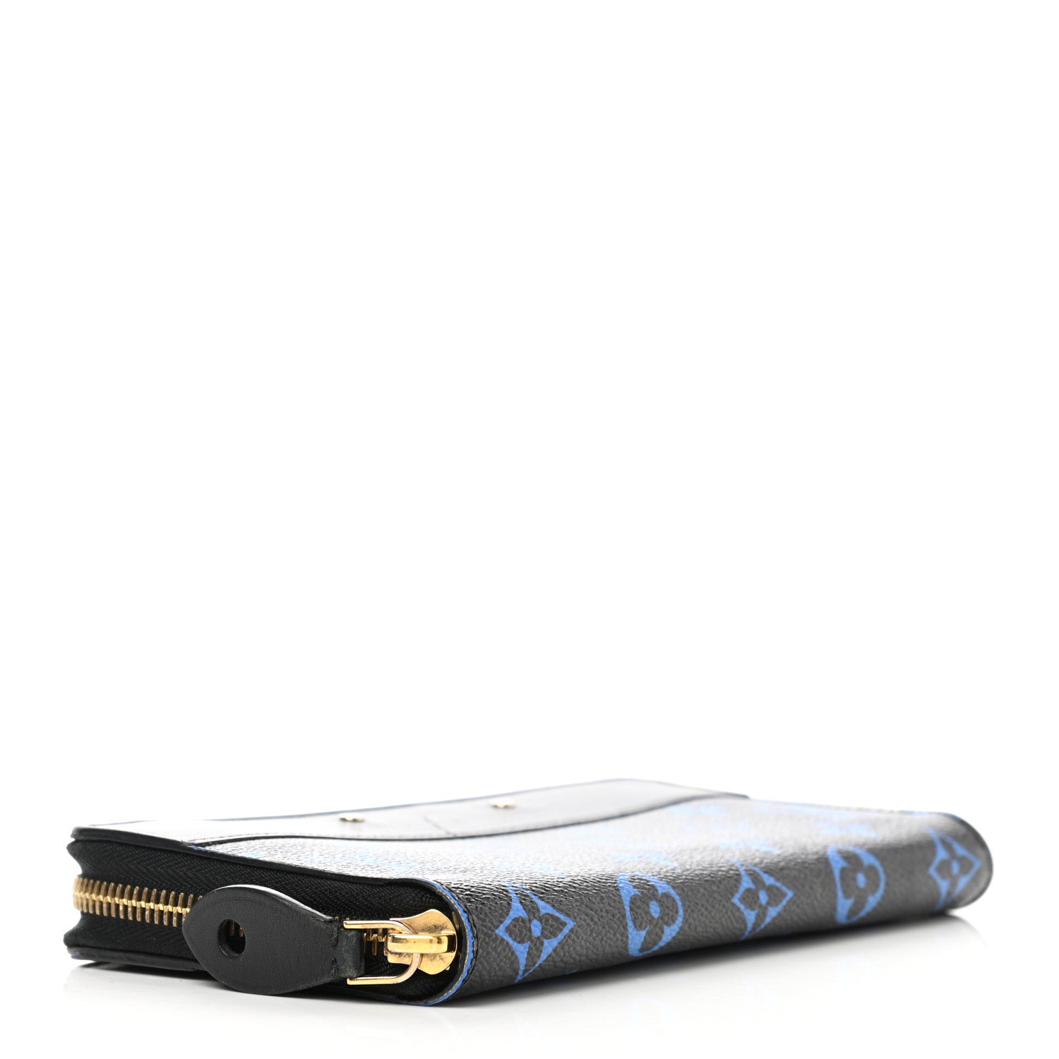 Louis Vuitton Calfskin Colored Monogram Zippy Wallet Blue Black 4 of 6